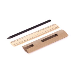 Ołówek z linijką – zestaw Simple, beżowy