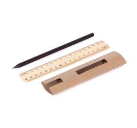 Ołówek z linijką – zestaw Simple, beżowy